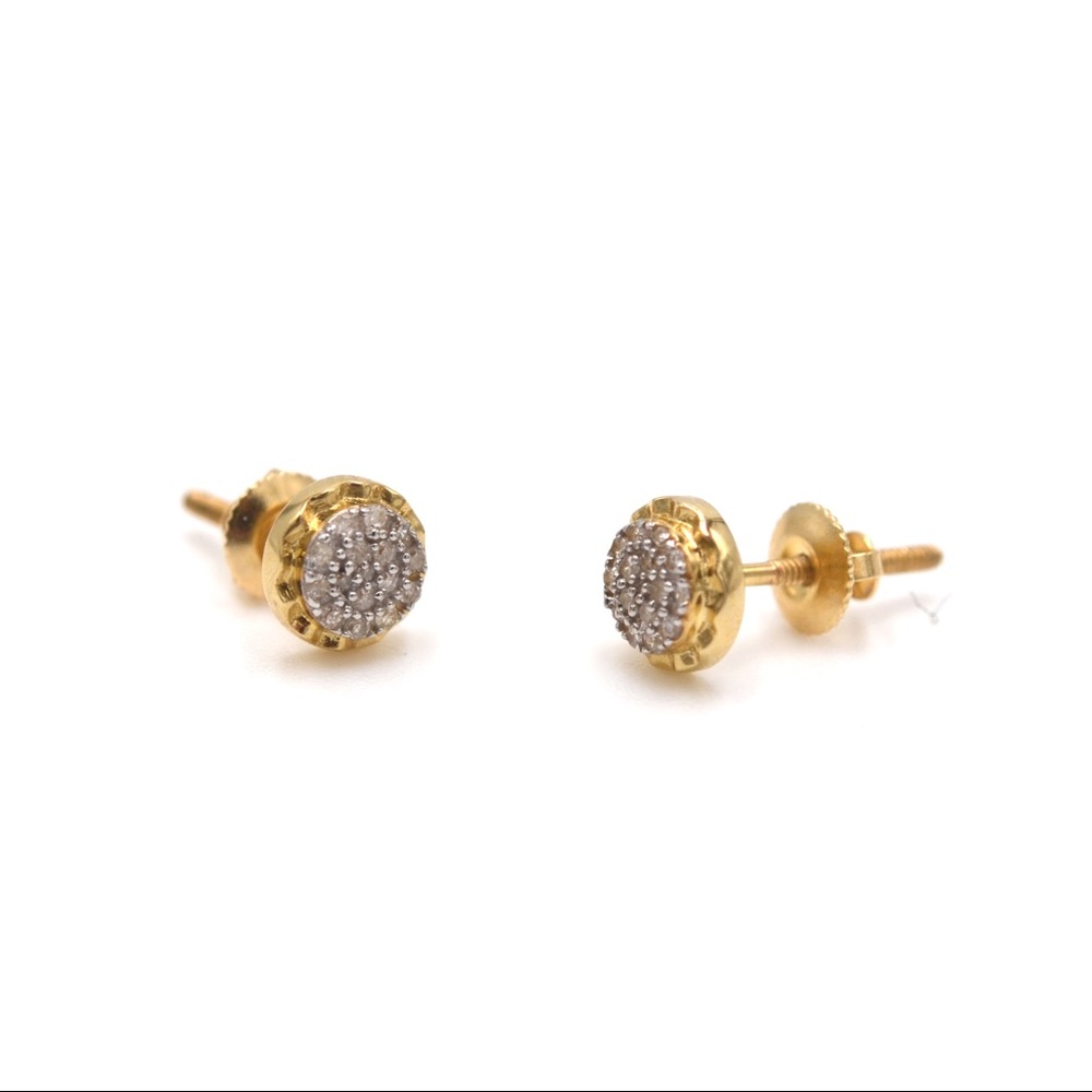 10k yellowgold 1/4 CT diamond screw back earrings